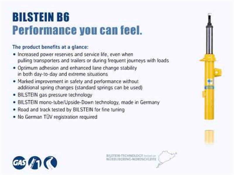 Bilstein 24-186407 Bilstein B6 91-95 Spartan K Series/Mountain Master Front Monotube Shock Absorber