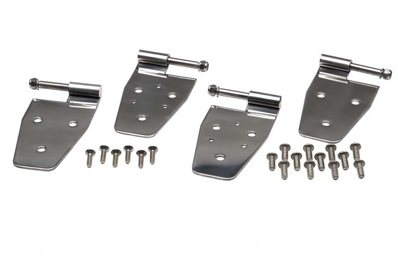 Kentrol 30441 Kentrol 87-95 Jeep Wrangler YJ Door Hinge Set 4 Pieces - Polished Silver