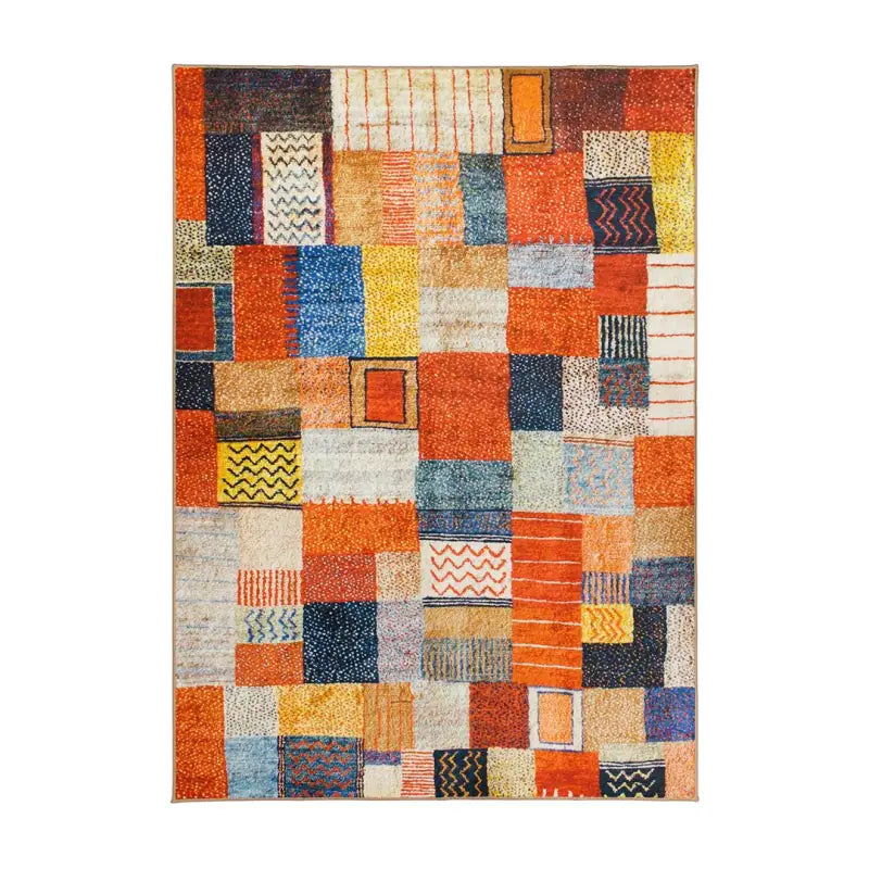 340555WEB Crystal Art Patchwork Multicolor 5X7 Washable R - Carpet