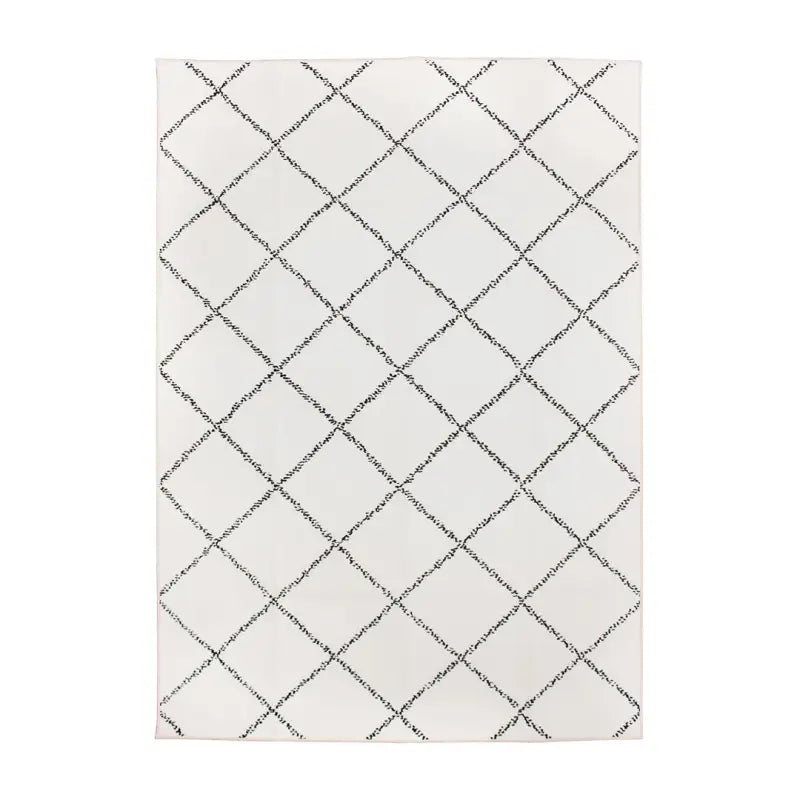 White rug with black diamond pattern for Crystal Art Medina 340717WEB crystal art decor