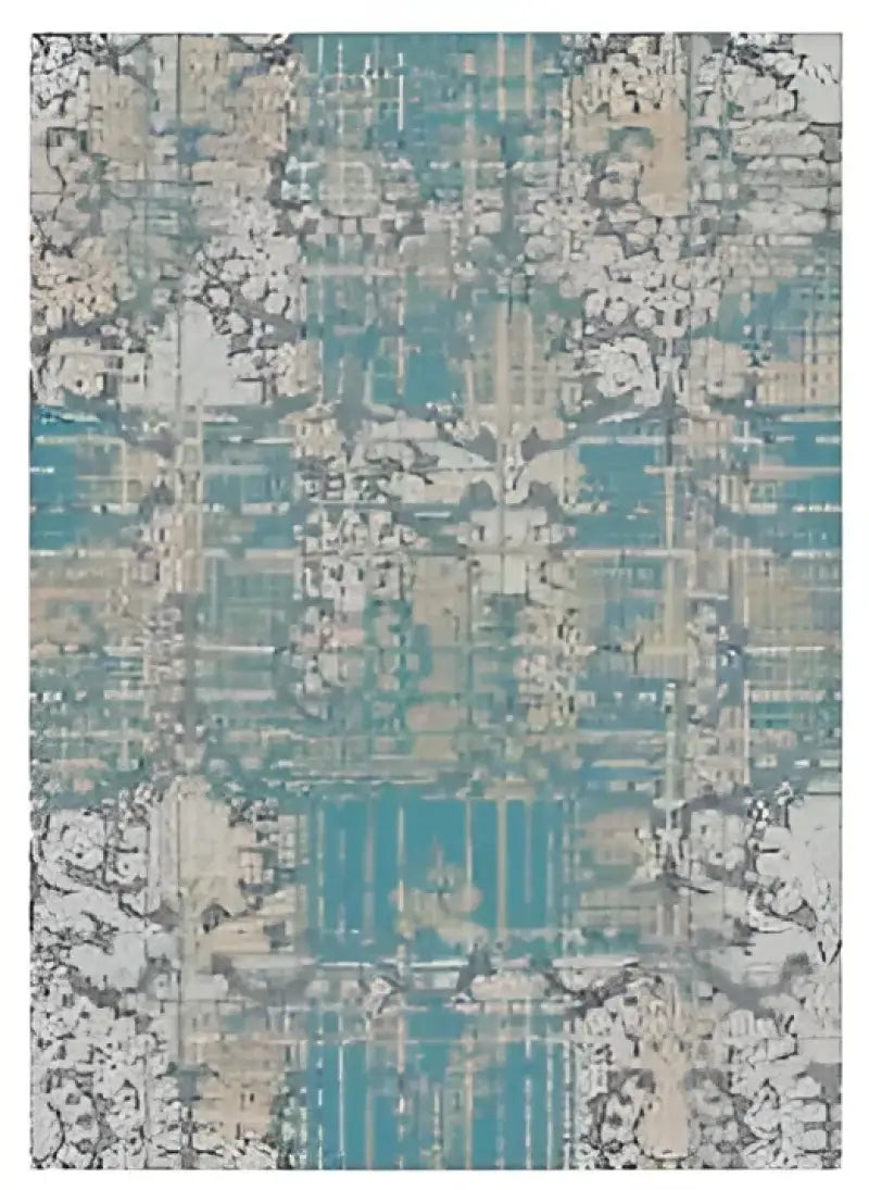 340733 Crystal Art 2.5X7 Runner Sky Blu Leilani Damask - Carpet