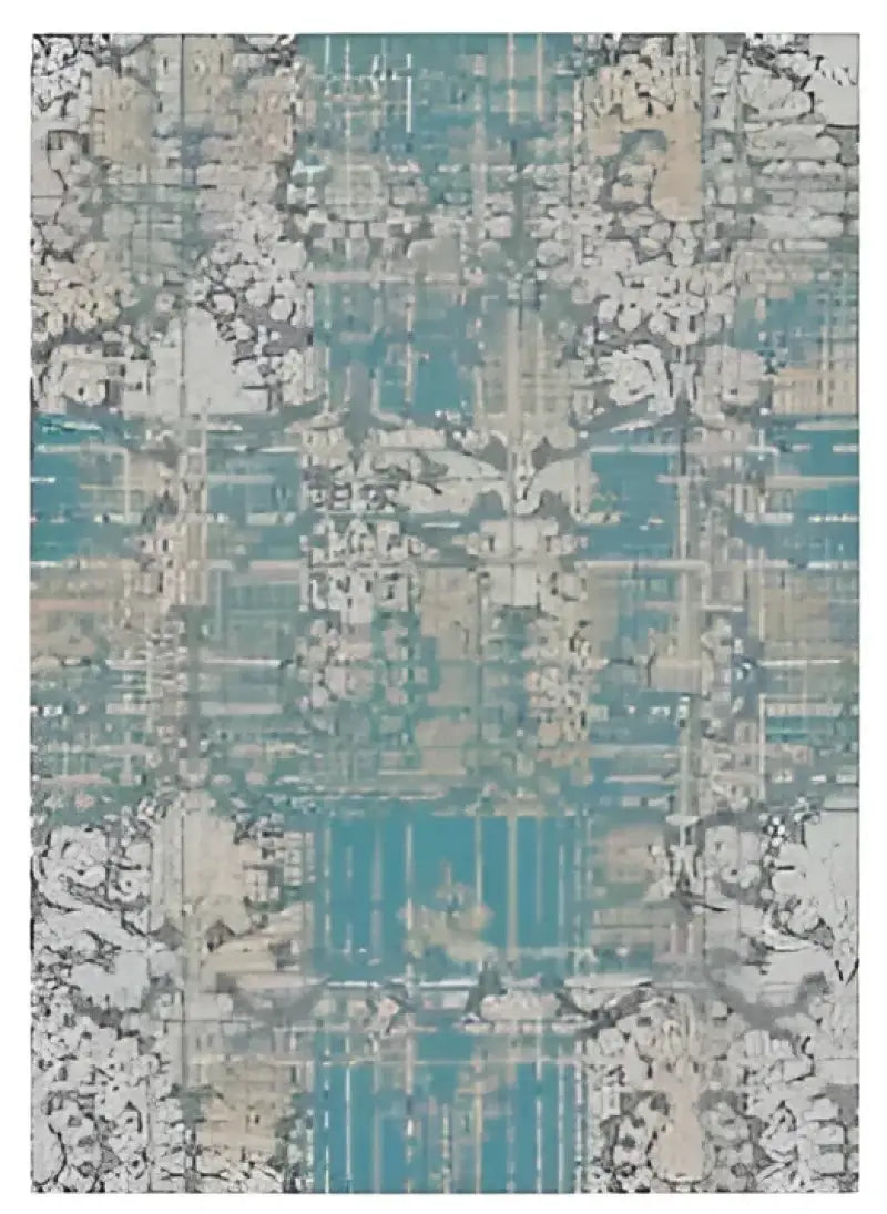 340733 Crystal Art 2.5X7 Runner Sky Blu Leilani Damask - Carpet