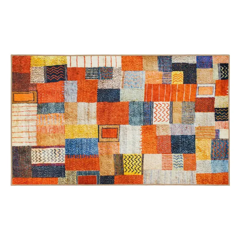 340931WEB Crystal Art Patchwork Multicolor 3X5 Washable R - Carpet