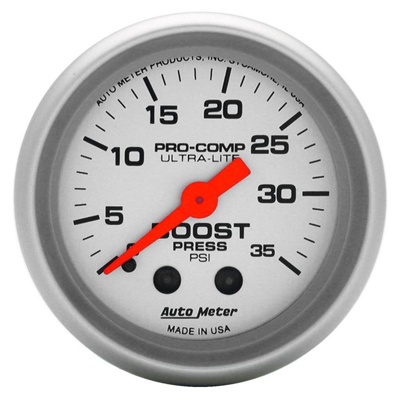 AutoMeter 4304 Autometer Ultra-Lite 52mm 35 PSI Mechanical Boost Gauge