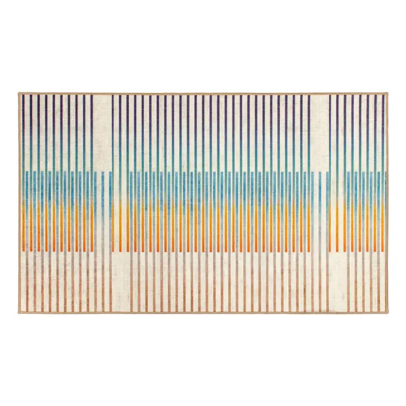 341599WEB Crystal Art Flux Striped Multicolor 3X5 Wash Ru - Carpet