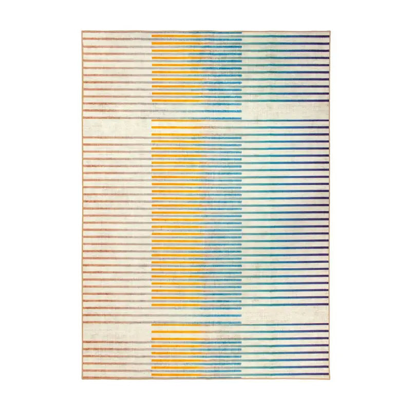 Abstract striped rug featuring Crystal Art Flux in multicolor 5x7 size