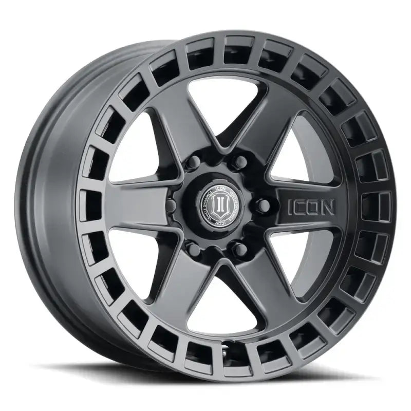 Black 3417856350sb Icon 17x8.5 Satin Black 6-spoke Wheel for stylish rides