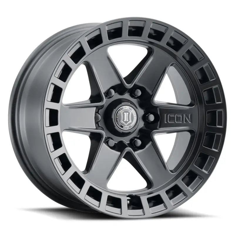 Black 3417856350sb Icon 17x8.5 Satin Black 6-spoke Wheel for stylish rides