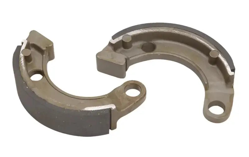 Pair of high performance brake shoes 342g grooved for vehicle stopping power