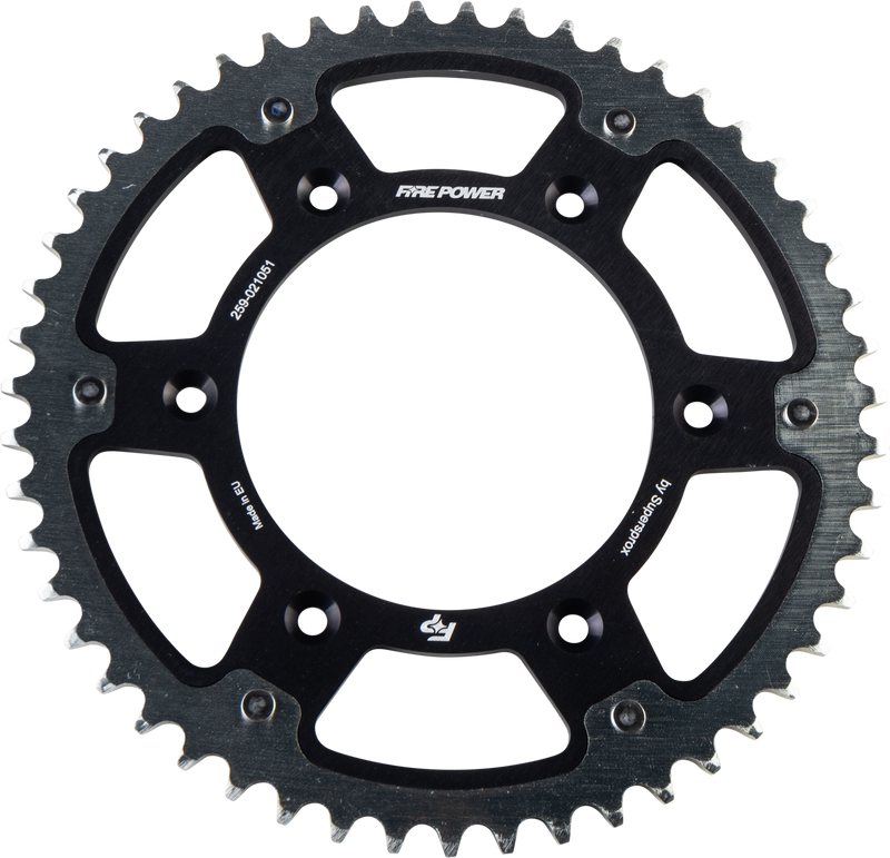 FPH-210-51-BLK Fire Power Rear Sprocket Hybrid 51T Blk/Sil