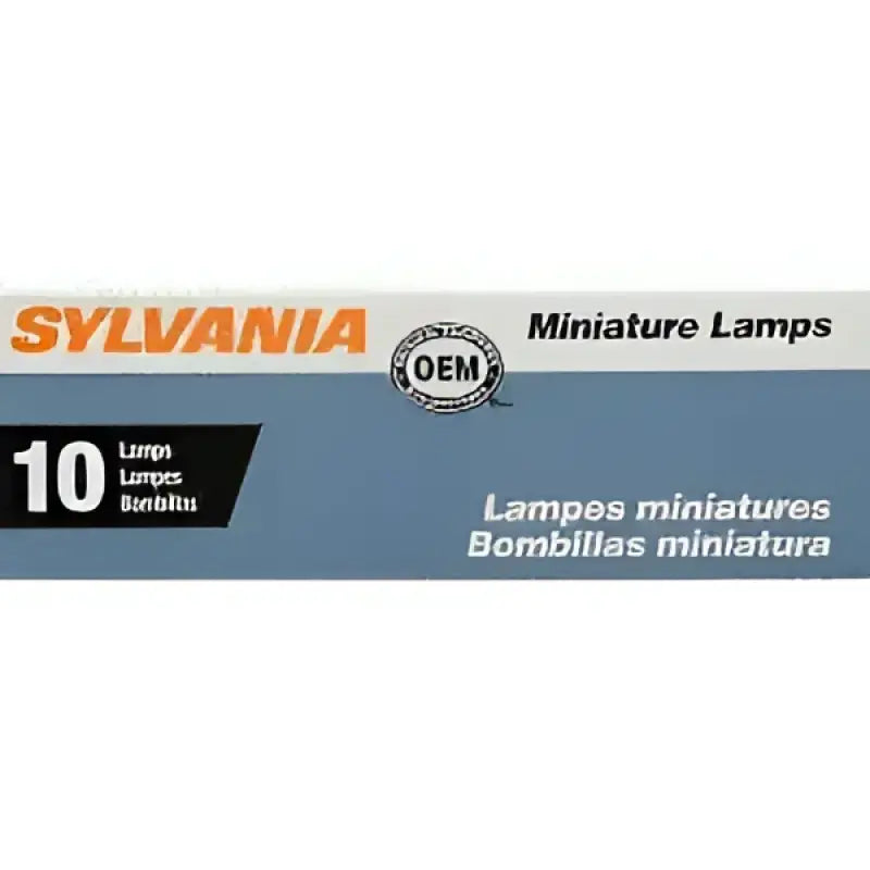 Sylvania miniature lamps packaging with multi-language info for long-lasting illumination
