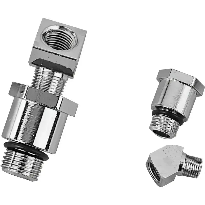 347038 Chrome Oil Pressure Gauge Fitting Set
