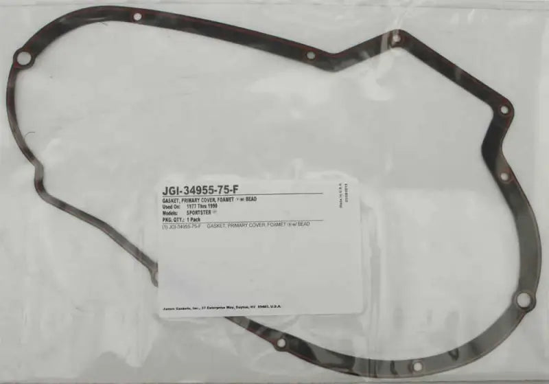 34955-75-F Gasket Primary Cover Xl Foam W Bead 1/Pk