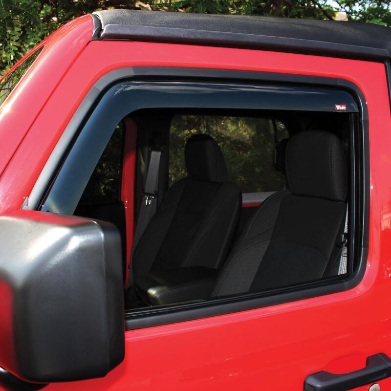 Westin 72-51467 Westin 2018-2019 Jeep Wrangler JL Wade In-Channel Wind Deflector 2pc - Smoke