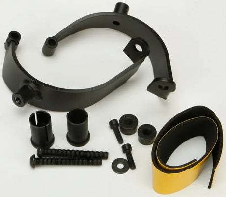 Matte black black metal pipe clamp kit for hard luggage mounting hardware