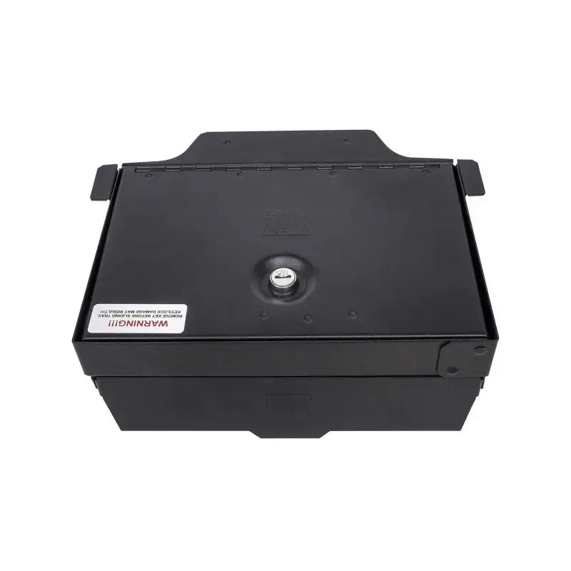 "354-01 Tuffy Sec Security Console Insert, durable black insert designed for secure vehicle storage, featuring a key lock mechanism and easy installation by Tuffy."