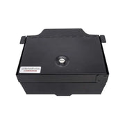 "354-01 Tuffy Sec Security Console Insert, durable black insert designed for secure vehicle storage, featuring a key lock mechanism and easy installation by Tuffy."
