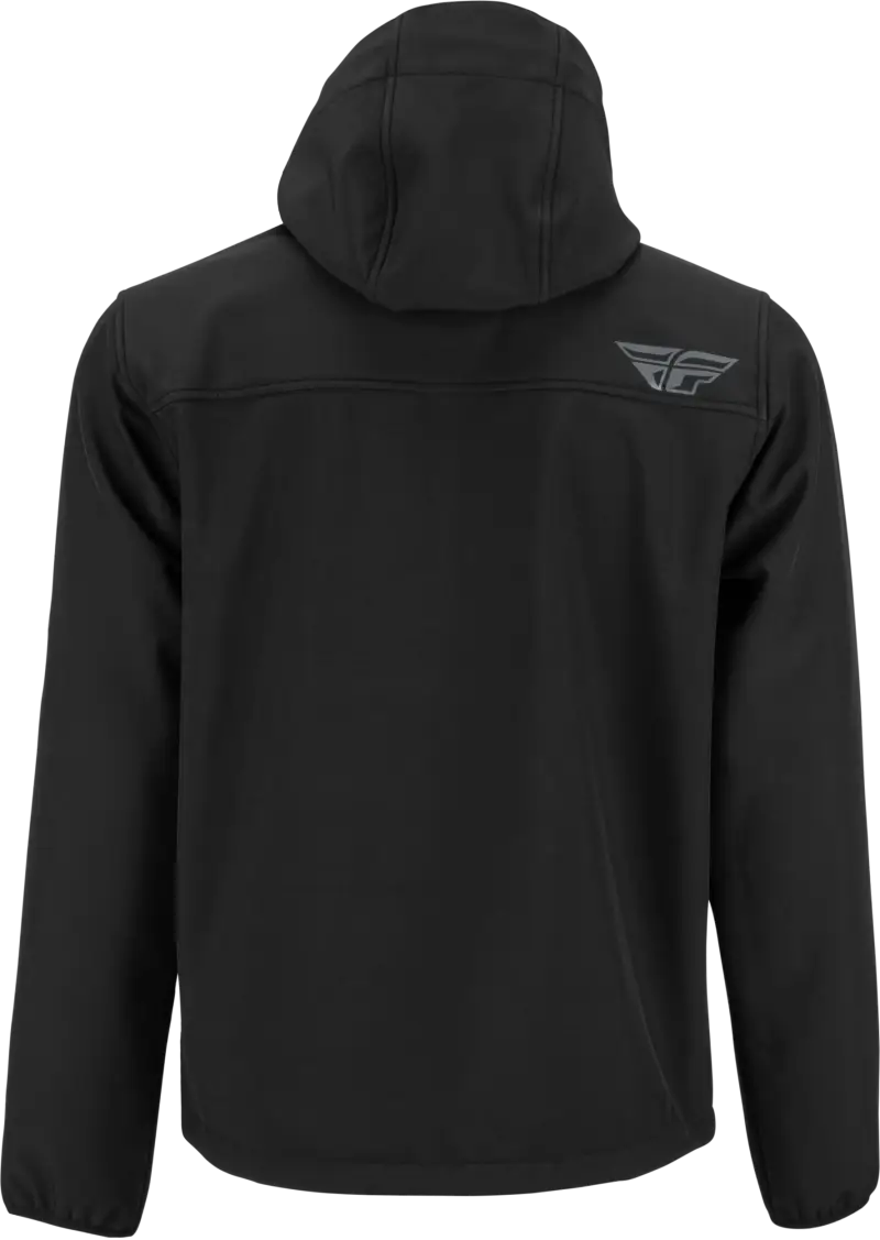 Black Black hooded jacket with cinch-cord adjustment from 354-63863X Checkpoint Jacket