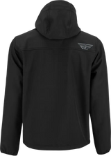 Black Black hooded jacket with cinch-cord adjustment from 354-63863X Checkpoint Jacket
