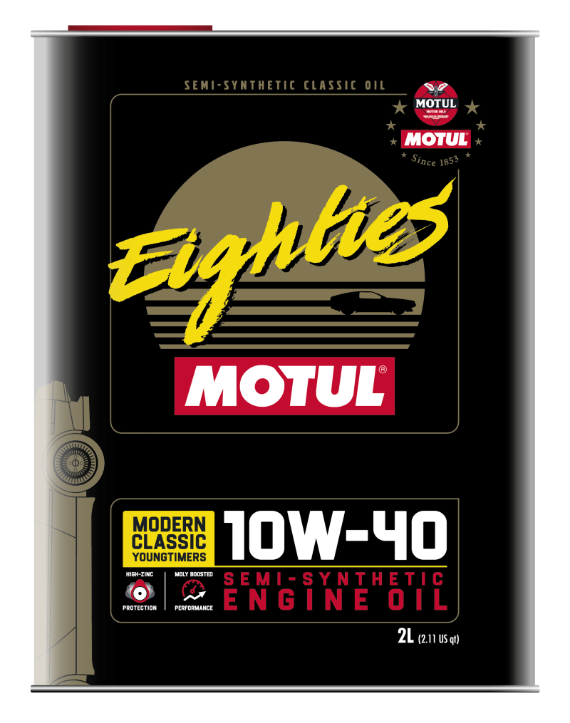 MOTUL 110619 Motul 10W40 Classic Eighties Oil - 10x2L - Case of 10