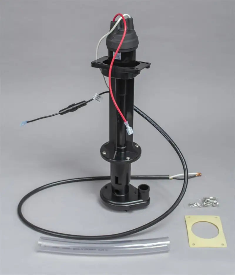 Black condensate pump with accessories for efficient fluid flow in 35775 Thetford 24 Volt Pump & Motor Asse