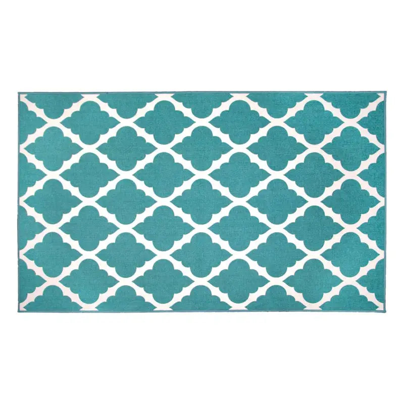 361456WEB Crystal Art Moroccan Trellis Teal 3X5 Washable - Carpet