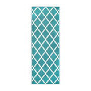361469WEB Crystal Art Moroccan Trellis Teal 2.5X7 Wshble - Carpet
