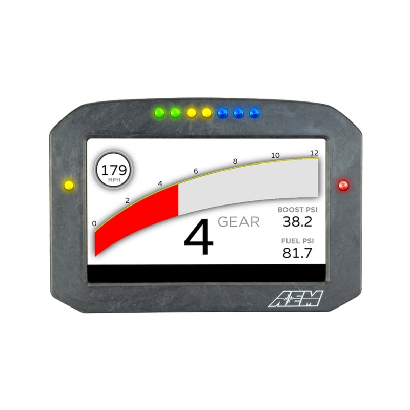 AEM 30-5703F AEM CD-7LG Carbon Logging Flush Digital Dash Display w/ Internal 20Hz GPS & Antenna