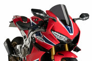 Red and blue Honda CBR motorcycle with 3630F Windscreen R Racer Hon Dark Smoke