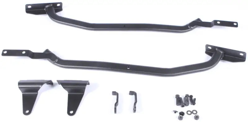 Matte black hard luggage mounting kit with hood hinge and latch for 365FZ Top Case Sidearms