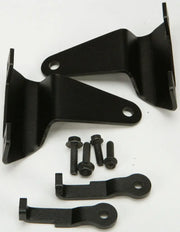 Matte black black metal mounting brackets and fasteners for hard luggage mounting hardware