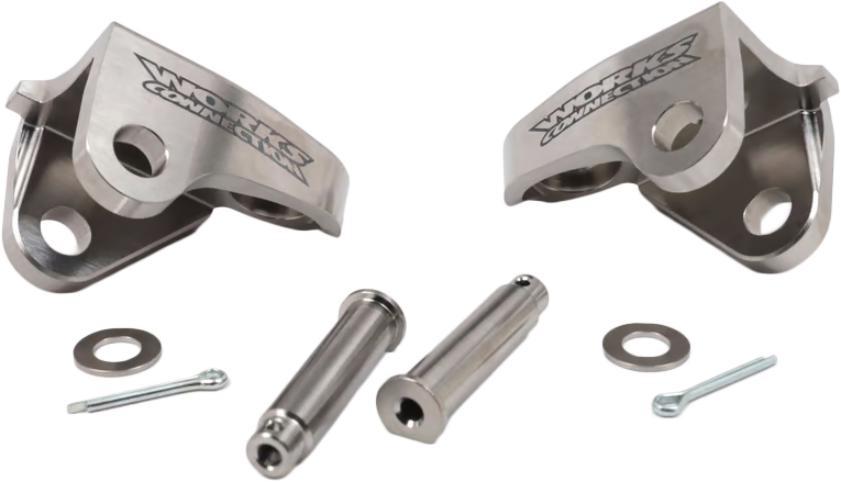 Works Offset Footpeg Mounts Foot Controls 20-520 - Titanium Peg Mount CRF250 450