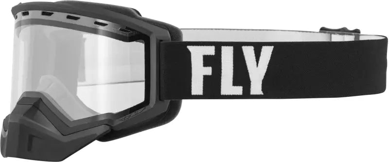 FLY RACING 37-50070 Focus Snow Goggle Black/White W/ Clear Lens