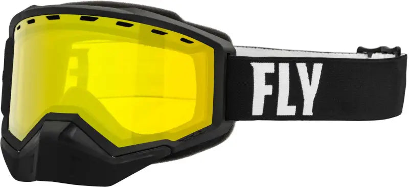 FLY RACING 37-50080 Focus Snow Goggle Black/White W/ Yellow Lens