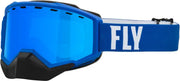 FLY RACING 37-50081 Focus Snow Goggle Blue/White W/ Sky Blue Mirror/Blue Lens