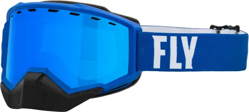 FLY RACING 37-50081 Focus Snow Goggle Blue/White W/ Sky Blue Mirror/Blue Lens