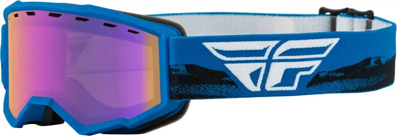FLY RACING 37-50161 Youth Focus Snw Goggle Blu/Blk W/ Blue Mirror/Amber Lens