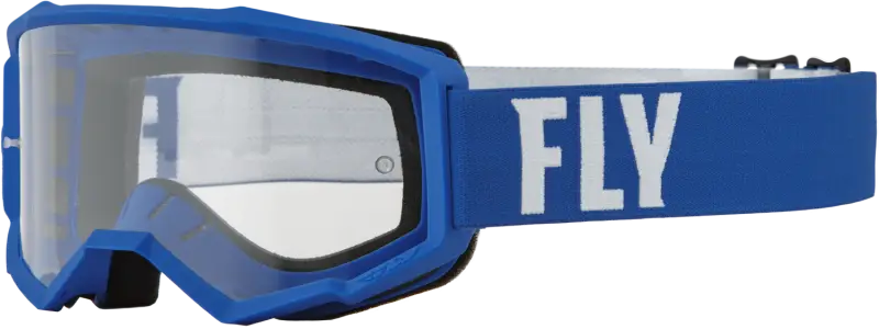 37-51132 Fly Racing Focus Goggle Blue/White W/ Clear Lens - RV and Auto Parts