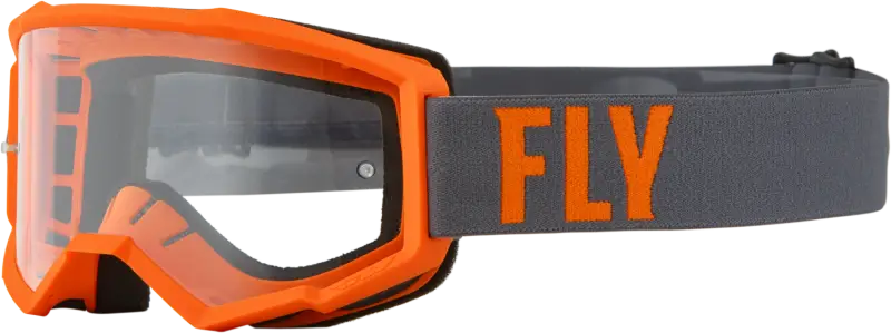 37-51135 Fly Racing Focus Goggle Grey/Orange W/ Clear Lens - Eyewear