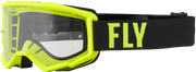FLY RACING Focus Goggle Hi Vis/Black W/ Clear Lens for Powersports