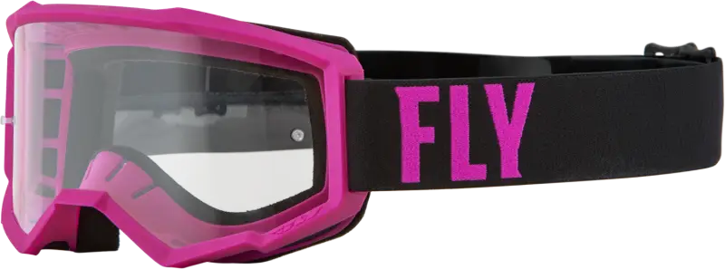 37-51138 Fly Racing Focus Goggle Pink/Black W/ Clear Lens - RV and Auto Parts