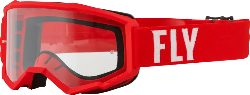 37-51145 Fly Racing Focus Goggle Red/White W/ Clear Lens - RV and Auto Parts