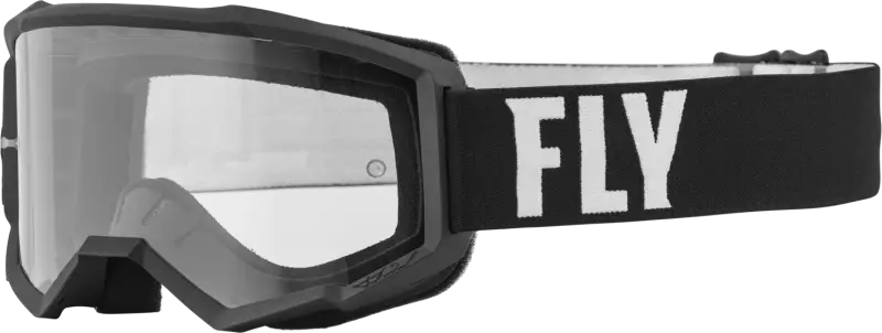 37-51321 Fly Racing Youth Focus Goggle Black/White W/ Clear Lens - RV and Auto Parts