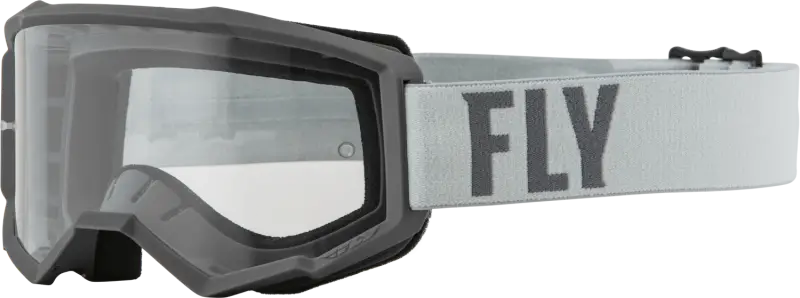 37-51324 Fly Racing Youth Focus Goggle Grey/Dark Grey W/ Clear Lens - Eyewear