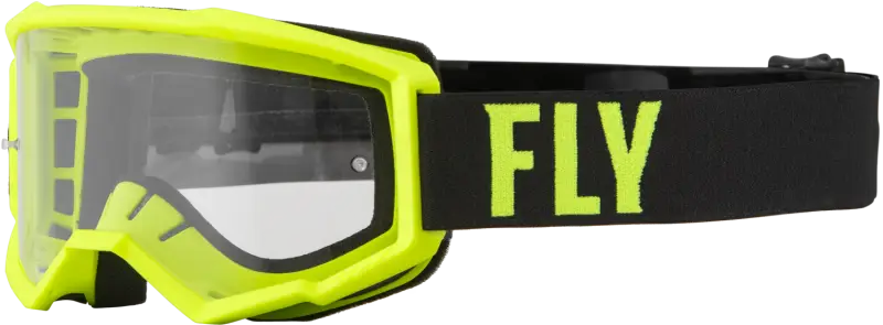 37-51326 Fly Racing Youth Focus Goggle Hi-Vis/Blk W/ Clear Lens - RV and Auto Parts