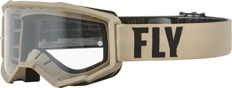 FLY RACING Youth Focus Goggle Khaki/Brown W/ Clear Lens