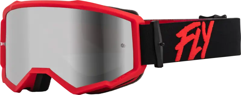 37-51501 Fly Racing Zone Goggle Black/Red W/ Silver Mirror/Smoke Lens - Eyewear