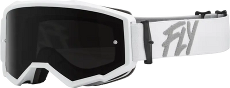 37-51506 Fly Racing Zone Goggle White W/ Dark Smoke/Smoke Lens - Eyewear