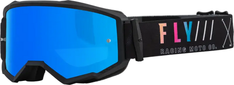 37-51510 Fly Racing Zone S.E. Goggle Black/Sunset W/ Sky Blue Mirror/Smoke Lens - RV and Auto Parts