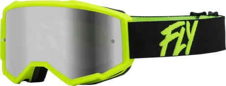 37-51720 Fly Racing Youth Zone Goggle Black/Hi-Vis W/ Silver Mirror/Smoke Lens - Eyewear